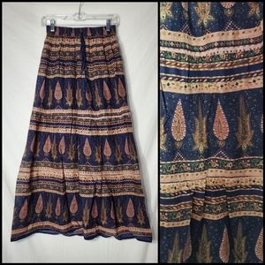Magazine Dark Blue Boho Long Skirt
